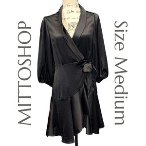 Mittoshop - Happy Hour Satin Wrap Dress - Size Medium - NWT